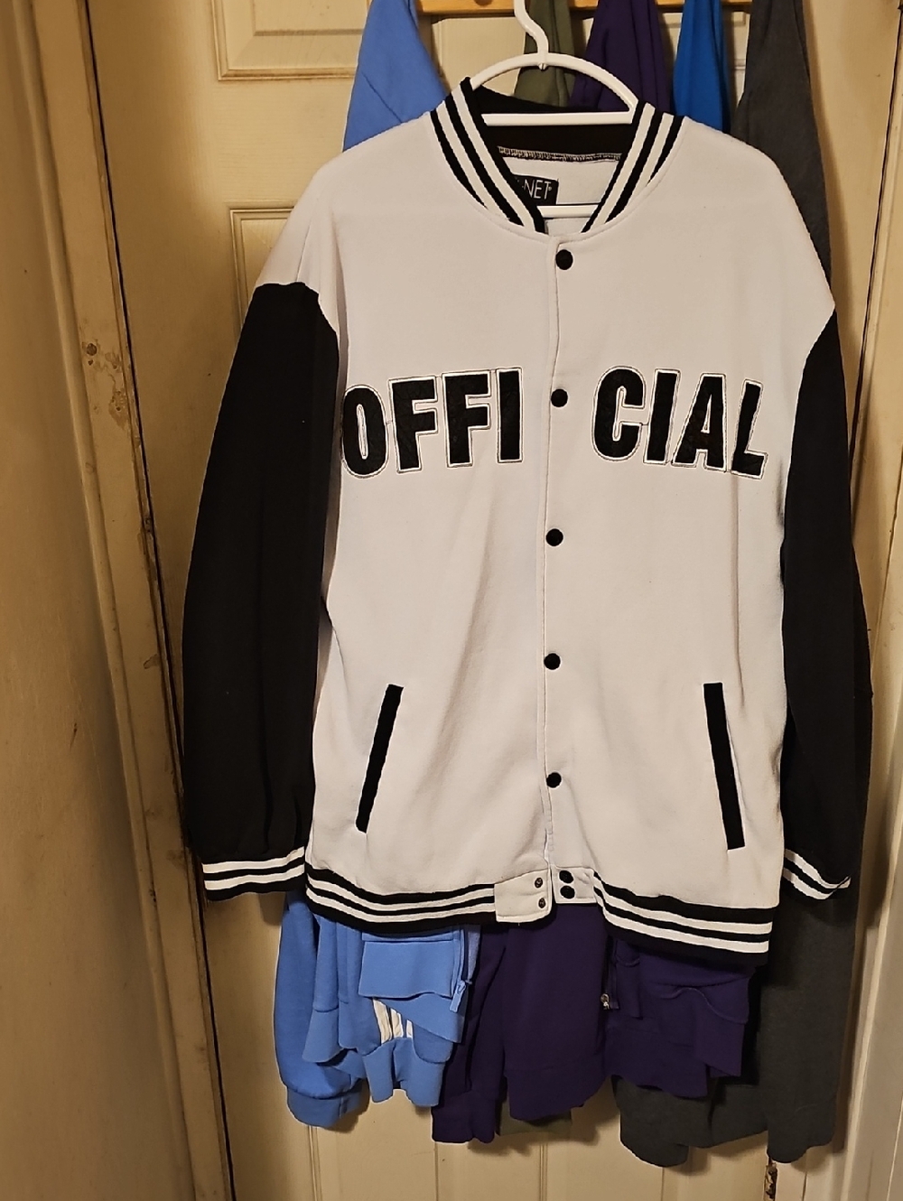 Official Black & White Lettered Baseball Jacket